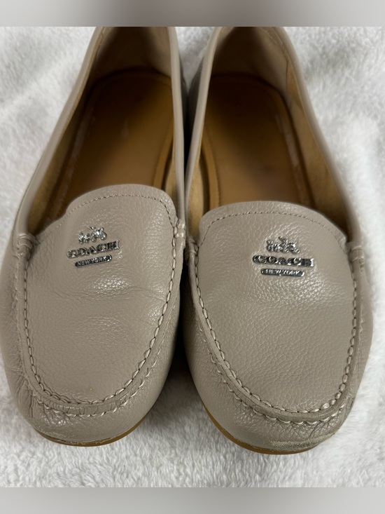 Coach Shoes - Coach Taupe Pebbled Leather Moccasin Loafers - Size 9M